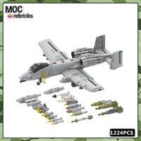 รุ่นสำหรับทหารอิฐ MOC A-10สายฟ้า II ปิดสนับสนุนบล็อกสร้างนักรบชุด DIY ของเล่นเด็กผู้ชาย Kado Ulang Tahun