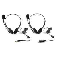 【CW】 3.5mm Noise Cancelling Headphones With Microphone USB Headset /Laptop/Computer