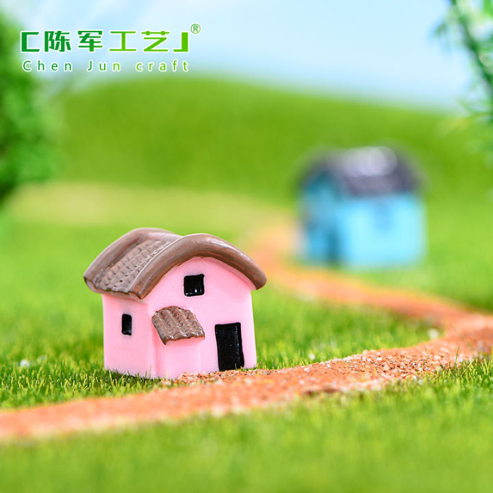 ตุ๊กตาจิ๋ว-บ้านสองสี-ตกแต่งสวนถาด-ราคาต่อชิ้น