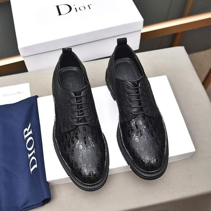 High-end Gift BOX] Original Vˉ Genuine Leather Men Shoes Luxury