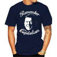 เสื้อยืดผ้าฝ้าย ขายดี เสื้อยืดคอกลม พิมพ์ลาย Ronald Reagan Remember Capitalism S KHepae89JIopch68 สไตล์คลาสสิก สําหรับผู  CIOS