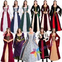 Retro European medieval court gothic vampire queen prom party evening dress drama costumes