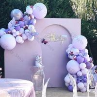 Macaron สีม่วงเคลือบ Lilac ลูกโป่งพวงมาลัยตกแต่งงานแต่งงานลูกโป่งงานเลี้ยงโค้งเด็กอาบน้ำตกแต่ง Ballon baloon อุปกรณ์เสริม