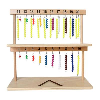 Wooden Counting Beads Montessori Math Beads Toys Materials for Toddlers Easy to Use Color Beaded Math Training Toy for Kids responsible