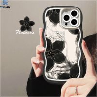 Rixuan เคสสำหรับ VIVO  Y27 Y36 Y02 Y01 Y20s Y02S Y16 Y35 Y22 Y12S Y21s Y15s Y15 Y15A Y33s Y91C Y30 Y12i Y1s Y12เคสโทรศัพท์อ่อนใส Y17 V25 Y21A Y51 V21E ภาพวาดดอกบัวสุดหรูเคสขอบลอน