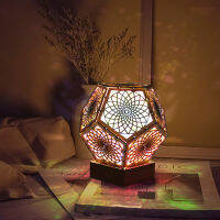 Bohemian Style LED Table Lamp Night Light 3D Projection Floor Light USB Powered Night Lamp Bedroom Home Decoration