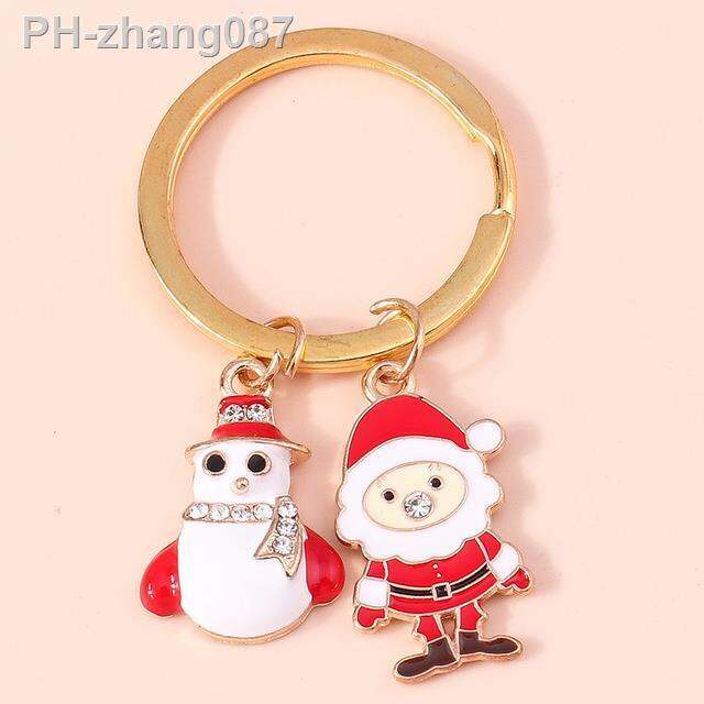 cute-christmas-keychains-christmas-tree-snowman-deer-socks-keyrings-festival-gifts-for-women-men-car-key-handbag-key-chains