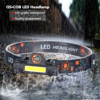 Hight Power Headlamp Powerful Camping LED Q5+COB 1,500LM Rechargeable Waterproof ไฟฉายคาดหัว ชาร์จUSB กันน้ำ เเข็งเเรงทนทานทนแรงกระแทก