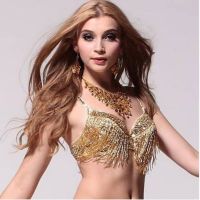 hot【DT】 Belly dance costumes senior sequins tassel beads belly bra for women dancing tops