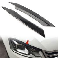 ✒♙ 2Pcs Car Headlight Eyelid Head Light Lamp Cover Trim Decor Sticker For VW Passat B7 2010 2011 2012 2013 2014 Glossy Black