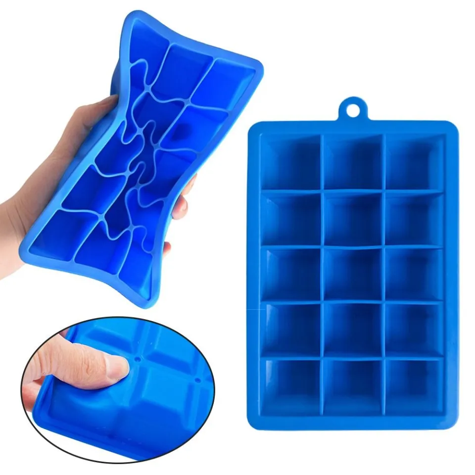 15/24 Grid Silicone Ice Cube Mold Reusable Ice Maker With Lids Food Grade  Ice Cube Square Tray Mold Bar Ice Blocks Maker Tools - AliExpress