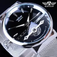---Fashion mens watch238814❃☾ T - WINNERwatch mechanical watch mens fashion leisure hollow out mesh belt automatic mechanical watch