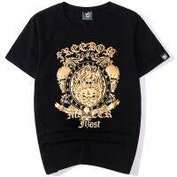 【Hot Sale】 European and street fashion brand ins skull print social short-sleeved T-shirt mens retro bronzing hip-hop half sleeves