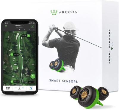 Arccos Golf Golfs Best On Course Tracking System Featuring The First-Ever A.I. Powered GPS Rangefinder Gen 3+ Smart Sensors
