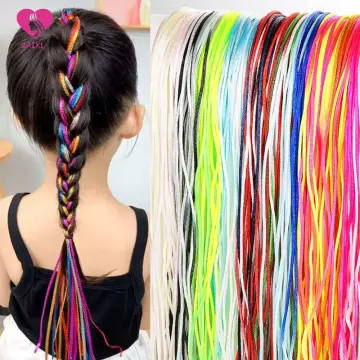  MXXGMYJ Hair Extensions Accessories for Women Kids Colored  Wigs Ponytail Hair With Rubber Bands Girls Rainbow Synthetic Hairpieces  Ornament Headbands Hip Hop Trendy Twist Braiding Hair Pack of 4 