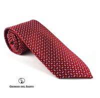 Giorgio Del Sarto Necktie 8.5 cm Red with Fabric Texture เนคไทสีแดงมีเท็กเจอร์