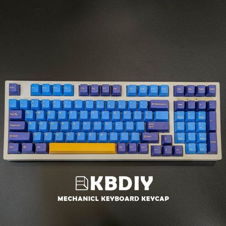 kbdiy-ปุ่มกด-pbt-nbsp-ยิงสองครั้ง127คีย์โปรไฟล์-oem-สีน้ำเงินที่กำหนดเองสำหรับคีย์บอร์ดเล่นเกมเชิงกล-nautilus-61-gk61ตัวครอบปุ่มคีย์บอร์ด