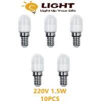 [Super bright bulb] 10ชิ้น LED ตู้เย็นหลอดไฟ AC220V 1.5วัตต์ E14วัสดุแก้วแสงสีขาวสว่างและอบอุ่นเหมาะสำหรับช่วงฮู้ดโคมระย้า