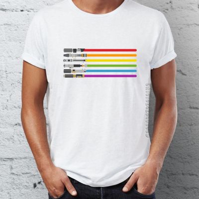 Men Cotton T Shirt Adult Saber Pride Lightsaber Glbt Gay Pride Comic Badass Tshirts Guys Graphic Tees