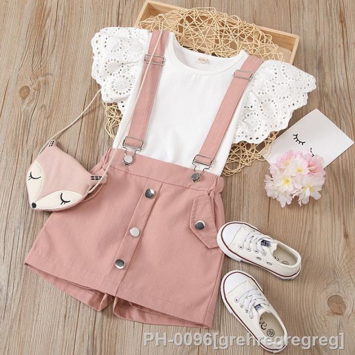 Conjunto de roupas para meninas para meninas (branco, 4 a 5 anos