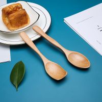 MXGOODS Japanese Style Stirring Spoon Eco Friendly Wooden Spoon Soup Spoons Tableware Mixing Flatware Cooking Utensils Durable Dessert Tea Spoon