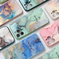 【2023】Customize Marble Name Pink Blue Case For 14 13 12 11 Pro Max X XR XS 7 8 Plus Mini Personalized Silicone Soft Phone Cover 【hot】