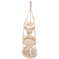 3 Tier Hanging Fruit Basket Bohemia Handmade Cotton Rope Woven Bohemia Handmade Basket