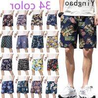 COD SDFGERGERTER Yingbao Fashion Short Pants Men Shorts Beach Sport Gym Swim Sleep Home Wear Casual Loose New Thin Style with Pocket Five-quarter Pajamas Breathable Floral Knee Length Pant Plus Big