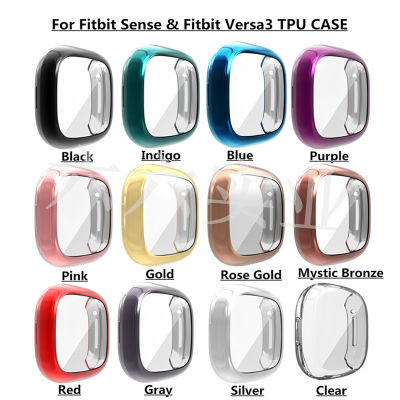 ใช้บังคับ Fitbit Versa3Sense นาฬิกา ชุบ tpu เคสนาฬิกาแบบหุ้มทั้งเครื่อง versa3 เคสป้องกันหน้าจอ