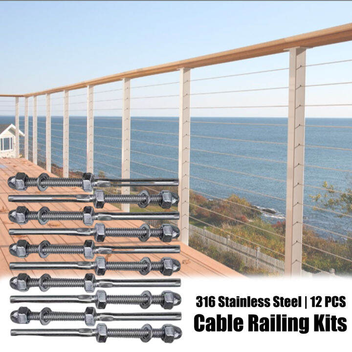 ToolRabbit Cable Railing Kits Threaded Tensioners Beveled Washer and