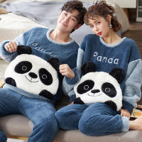 Women Men Winter Thicken Warm Pyjamas Couples Pajamas Sets Sleepwear Cartoon Dinosaur Korean Lovers Homewear Soft Pijama Hoodies