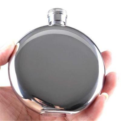 2PCS Nice Mini Stainless steel hip flask alcohol bottle Travel whiskey alcohol liquor bottle flagon Male Small Circular Bottle