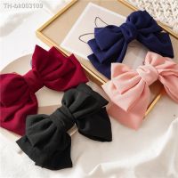 ♦✷✗ New fashion All-match Pure color Cloth three layers big bow hairpin Spring clip Barrettes Women girls hair accessoriesr Headwear