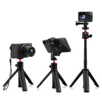 AFAITH มินิ S Elfie ติดขาตั้งกล้องที่วางศัพท์ Extende ตาราง Monopod สำหรับผู้ถือศัพท์สมาร์ท Gopro ฮีโร่11 10 9 8 7 6 5สีดำ