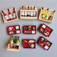 ⊕∋⊕ Simulated Food Box Japan Korea Sushi Food Fridge Sticker Silicone Magnetic Sticker Wooden Mini Red Wine Ornaments Kitchen Decor