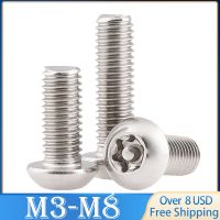 10pcs M3 M4 M6 M8 304 Stainless Steel Six Lobe Torx Button Round Head with Pin Tamper Proof Anti Theft Security Screw Bolt