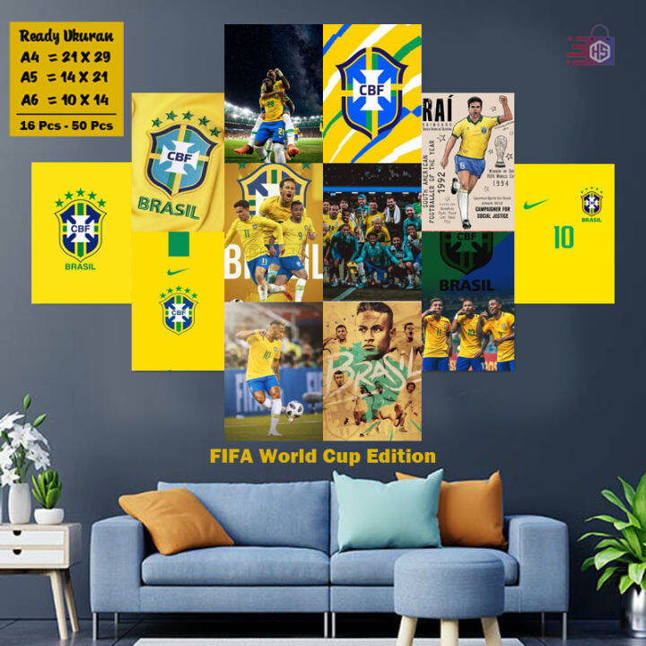 Poster Dinding Kamar Tema Timnas Brazil Poster Kamar Brazil Poster