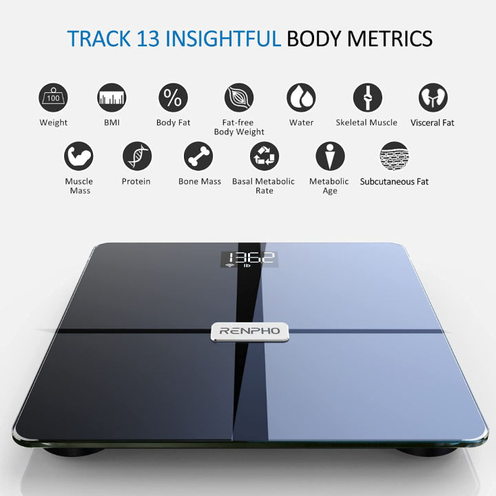 renpho-premium-wi-fi-bluetooth-scale-smart-digital-bathroom-weight-bmi-body-fat-scale-tracks-13-metrics-wireless-body-composition-analysis-amp-health-monitor-with-ito-coating-technology-dark-blue