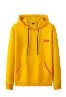 VUUG Hooded เสื้อกันหนาวผู้ชายสีทึบกีฬาลำลองเสื้อกันหนาวด้านบน