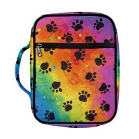 〖Margot decoration〗 FORUDESIGNS Color Dog Paw Printing Bible Accessories Men and Women Same Style Large Capacity Multi Pen Slot Bible Suitcase 2023