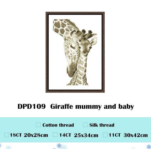 cc-mummy-and-baby-cross-stitch-package-kits-18ct-14ct-11ct-unprint-thread-embroidery-handmade-needlework