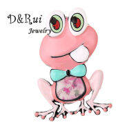 Hot Funny Pink Hijab Pins Metal Brooch Cute Frog Prince Brooches Kids Alloy Pin for Women Collar Broche Dresses Men Coat Jewelry