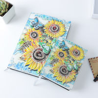 A5A6 Notebook Sunflower Relief Journal PU Travel Note Book Retro Printing Decoration Diary Exquisite Book Student Teacher Gift
