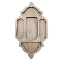 Wooden Eid Mubarak Food Tray Ramadan Decoration for Home Cake Display Islam Muslim Party Supplies 2023 Ramadan Kareem Eid Gifts Traps  Drains