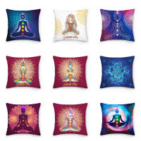 45x45cm Polyester Throw Pillow Sofa Home Decor Decorative Pillowcase Mandala Meditation Chakra Cushion Cover