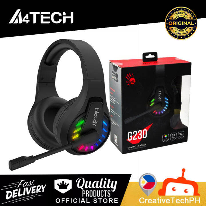 A4Tech Bloody GR230 Rotatable Microphone Bluetooth v5.2 Wireless Over ...