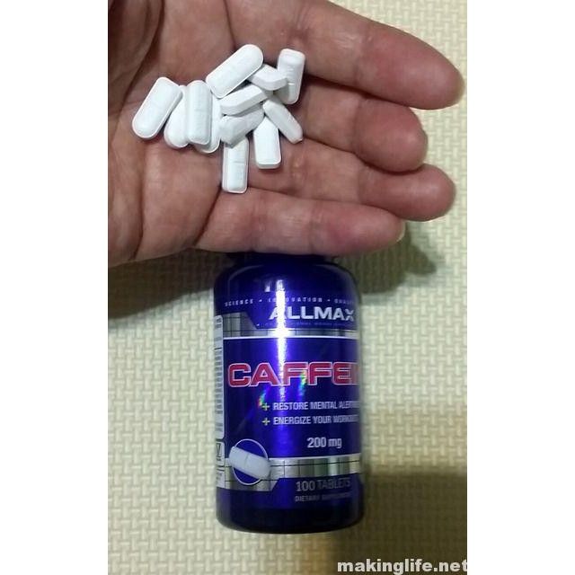 allmax-caffeine-100-เม็ด-คาเฟอีน-เพิ่มพละกำลัง-เพิ่มกล้าม-เผาผลาญไขมัน