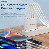 KONFULON Multi USB Plug Fast Charge Type C PD 25W Quick Charger แบบพกพา Wall Charger สำหรับ 12 13 Samsung Galaxy S22 Xiaomi