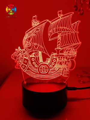 Pirate Ship 3d led lamp for bedroom manga night lights anime figure room decor lampara de noche dormitorio luces