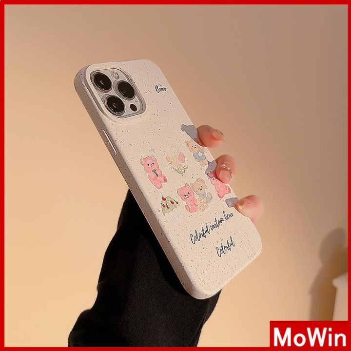 mowin-เข้ากันได้สำหรับ-เคสไอโฟน-เคสไอโฟน11-เคส-iphone-11-เป็นมิตรกับสิ่งแวดล้อม-degradable-case-soft-กันกระแทกป้องกันสีขาวหมีน่ารักเข้ากันได้กับ-iphone-13-pro-max-12-pro-max-11-xs-xr-7plus-8plus